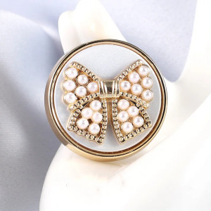Elegant Pearl Bow Buttons | Chic Gold Sewing Accessory