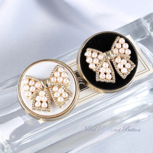 Bouton Bijou "Nœud Perlé Élégance" - Lot de 6 pièces