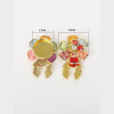 Cache-Bouton Fleur d'Éclat Cristal - 5 Couleurs | Cadeau Unique Femme | Lot de 2