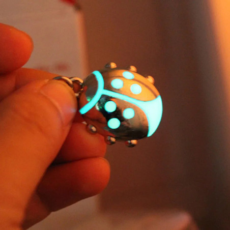 Glow-in-the-Dark Ladybug Keychain | Cute Good Luck Charm Gift