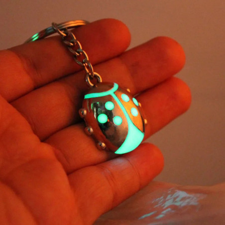 Glow-in-the-Dark Ladybug Keychain | Cute Good Luck Charm Gift
