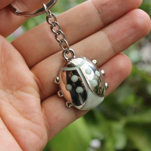 Glow-in-the-Dark Ladybug Keychain | Cute Good Luck Charm Gift