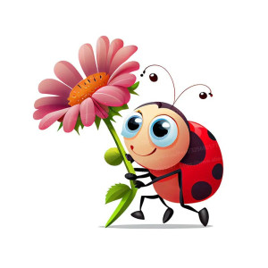 Sticker Coccinelle Mignonne "Douce Butineuse" | Déco Vinyle