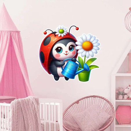 Autocollant Coccinelle 'Garde du Jardin' - 15, 20 ou 30 cm !