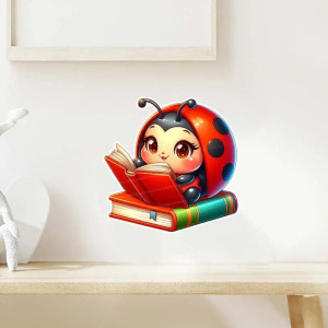 'Enchanted Reader' Ladybug Sticker | Cute Gift for Book Lovers