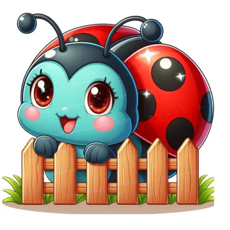 Autocollant Coccinelle 'Curieuse Palissade' - 15, 20 ou 30 cm !