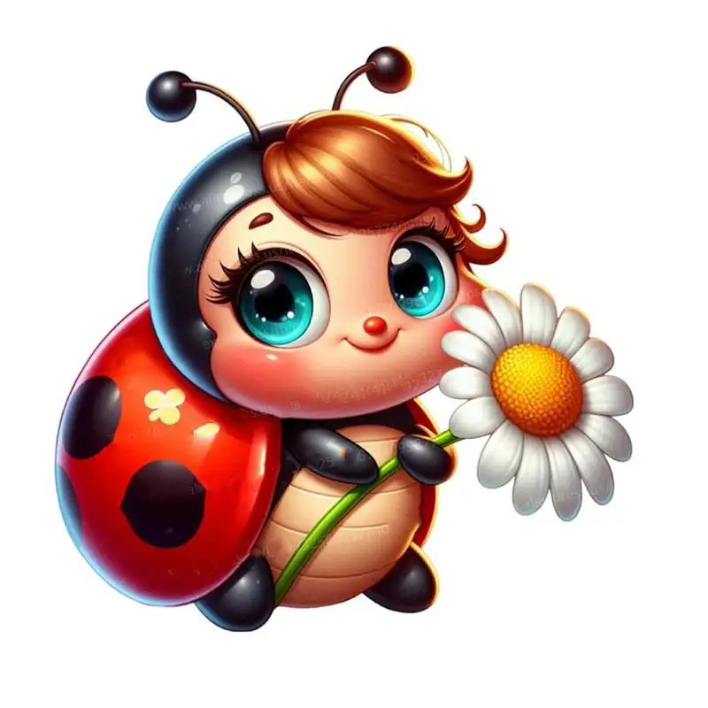 Cute Ladybug 'Flower of Tenderness' Sticker | Unique Gift Idea