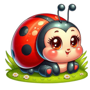 Autocollant Coccinelle 'Douce Prairie' - 15, 20 ou 30 cm !