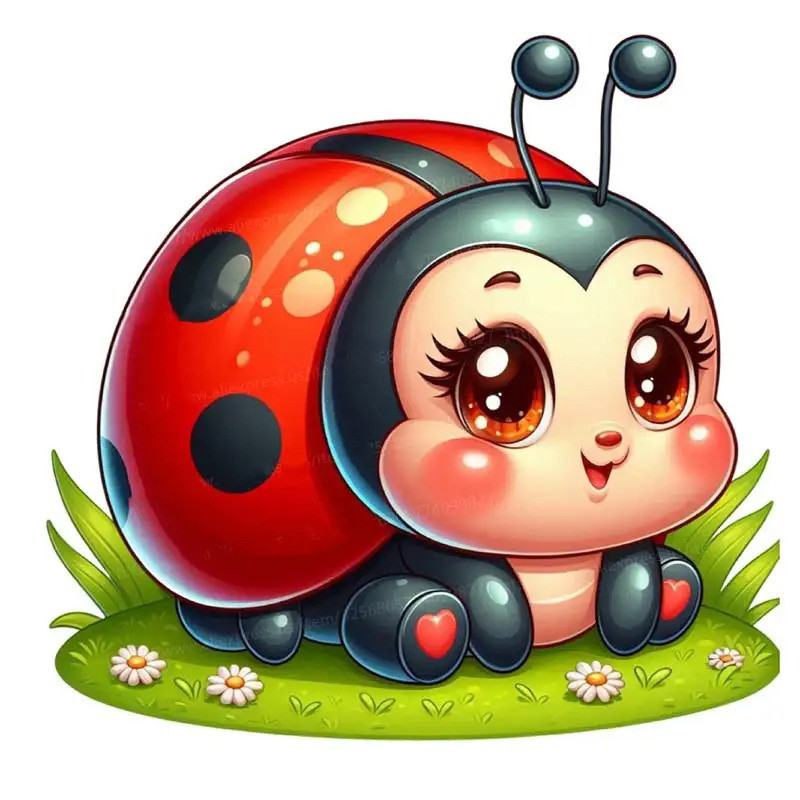 Autocollant Coccinelle 'Douce Prairie' - 15, 20 ou 30 cm !