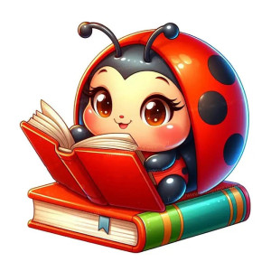 Autocollant Coccinelle 'Lectrice Enchantée' - 15, 20 ou 30 cm !