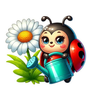 Autocollant Coccinelle 'Jardin Enchanté'