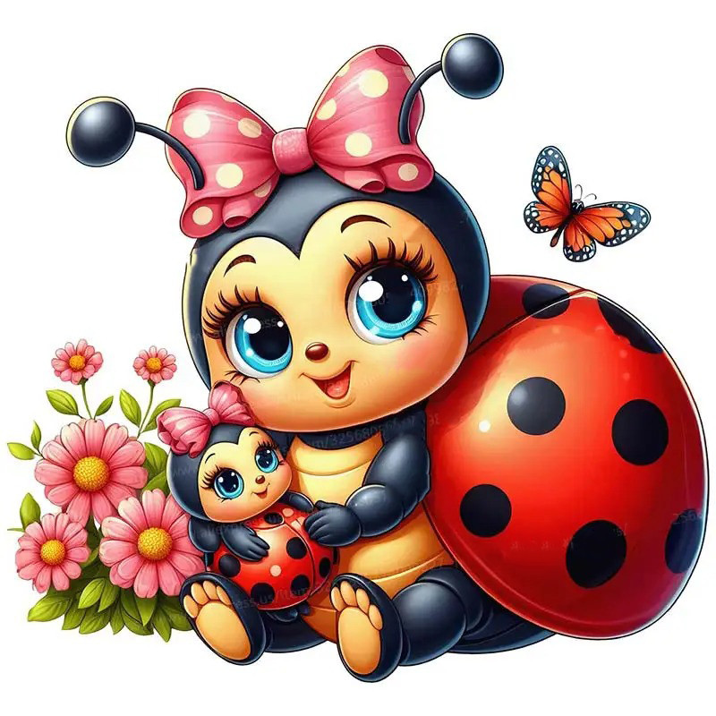 Cute Mama & Baby Ladybug Sticker | Unique Gift for Nature Lovers