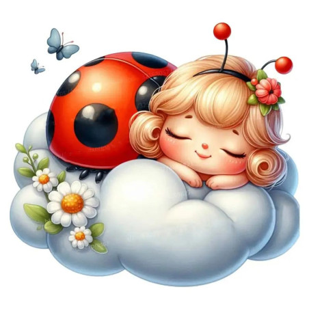 'Moonlight Glow' Cute Ladybug Sticker | Magical Night Decor