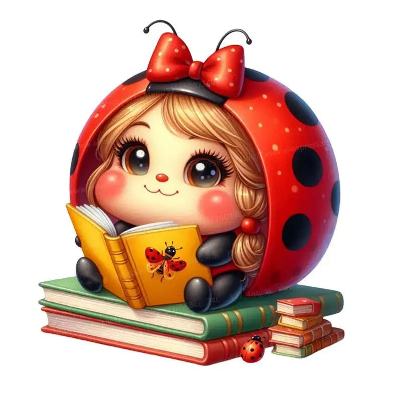 Autocollant Coccinelle 'Conte Magique' - 15, 20 ou 30 cm !