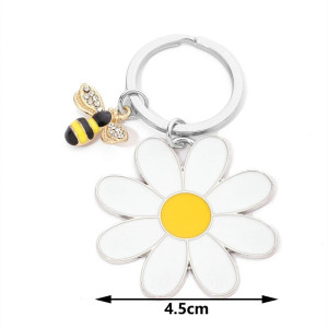 Porte-clés Abeille Dorée & Marguerite | Cadeau pour Femme