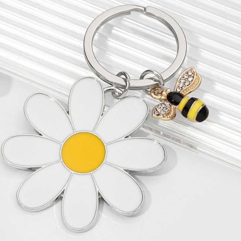 Porte-clés Abeille Dorée & Marguerite