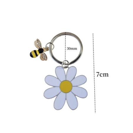 Porte-clés Abeille Dorée & Marguerite | Cadeau pour Femme