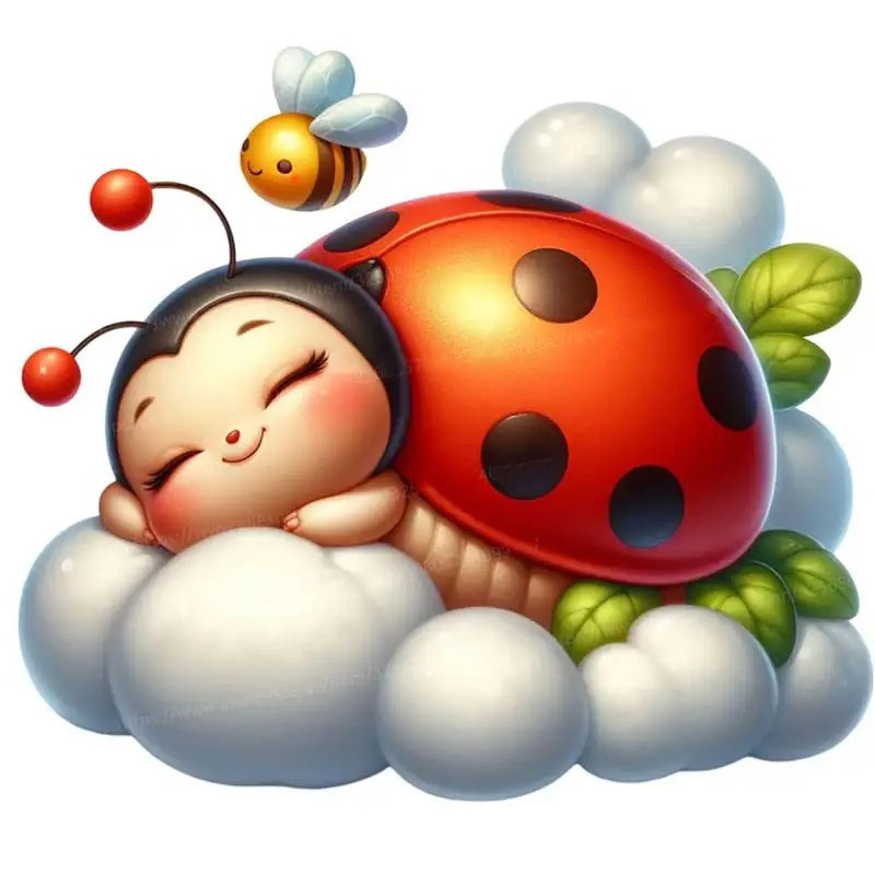 Autocollant Coccinelle 'Rêve Flottant' - 15, 20 ou 30 cm !