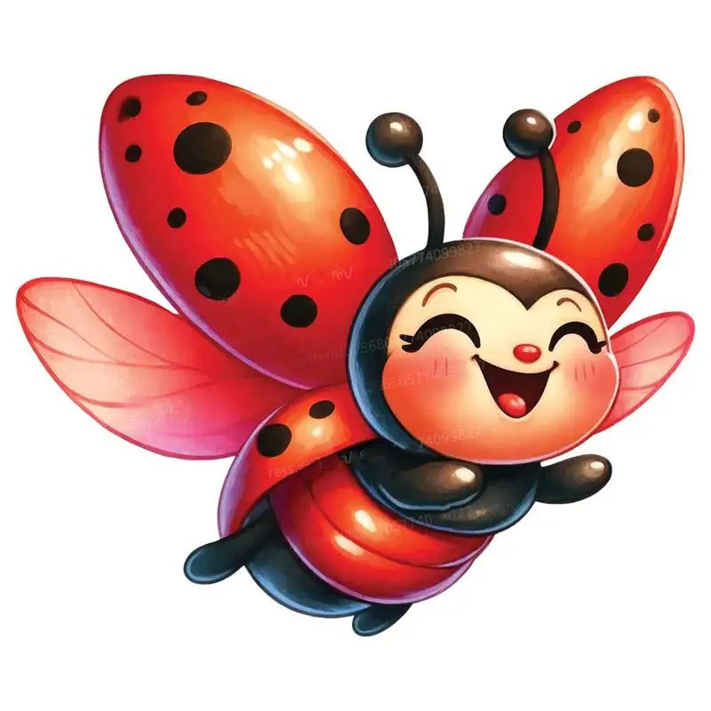 Autocollant Coccinelle 'Coeur de Joie' - 15, 20 ou 30 cm !