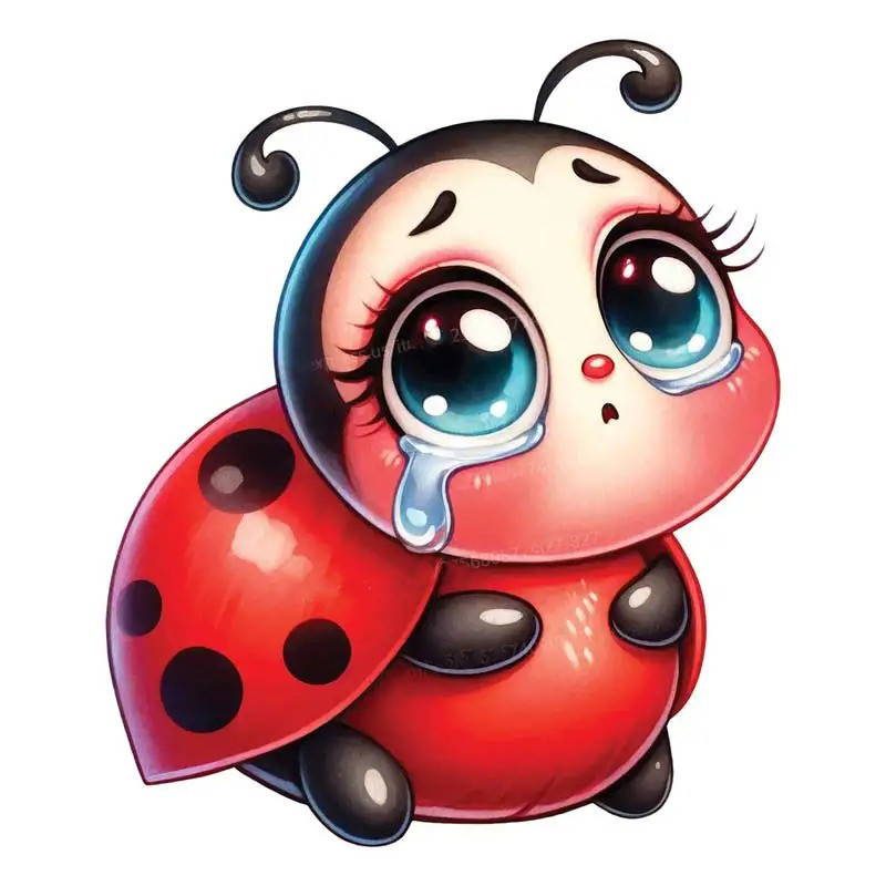 'Dewdrop Tear' Cute Ladybug Sticker | Emotional & Unique Gift