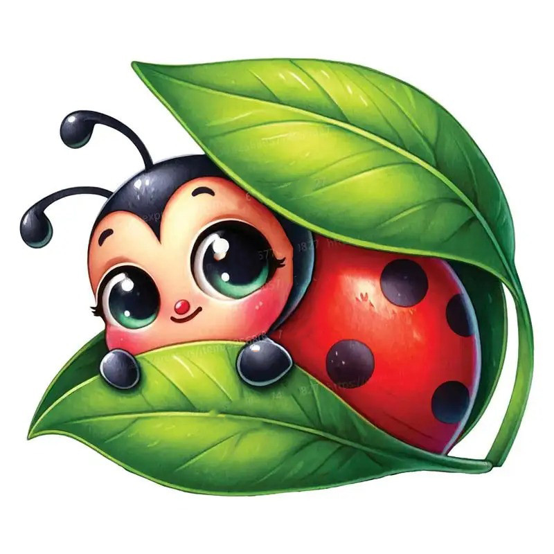 Sticker Mignon Coccinelle 'Havre de Nature' - 15, 20 ou 30 cm !