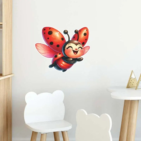 Autocollant Coccinelle 'Coeur de Joie' - 15, 20 ou 30 cm !