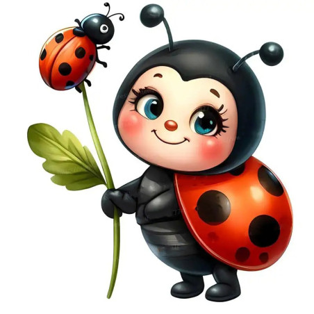'Lucky Duo' Cute Ladybug Sticker | Good Luck & Friendship