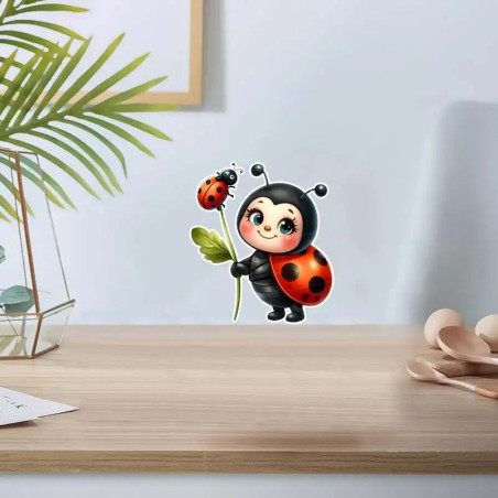 Autocollant Coccinelle 'Duo Chanceux' - 15, 20 ou 30 cm !