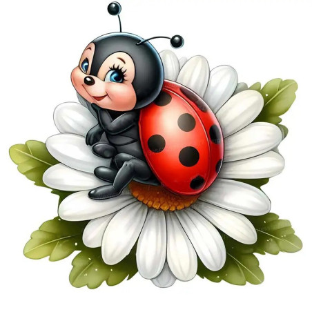 Cute Ladybug on Flower Sticker | Unique Nature & Relax Gift