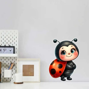 'Little Happiness' Cute Ladybug Sticker – Simple & Sweet Decor