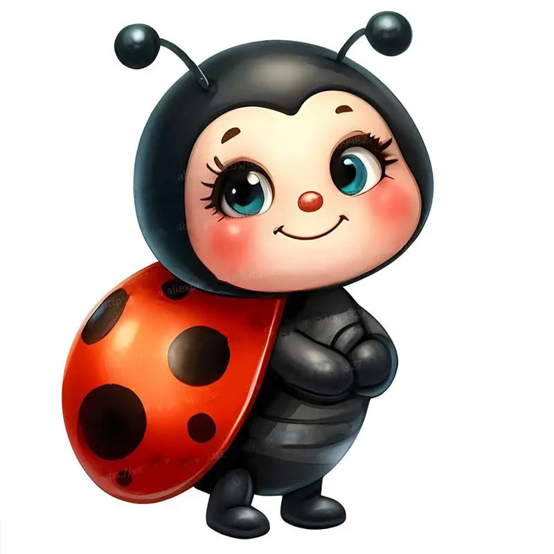 'Little Happiness' Cute Ladybug Sticker – Simple & Sweet Decor