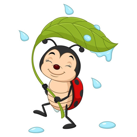 Cute 'Dancing in the Rain' Ladybug Sticker | Unique Gift Idea