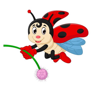 Sticker Coccinelle Mignon L'Aventure Ailée | Autocollant Vinyle
