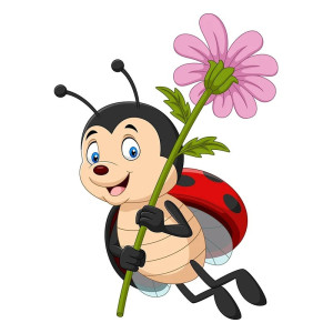 Sticker Coccinelle Mignonne 'Fleur du Bonheur' | Déco Murale