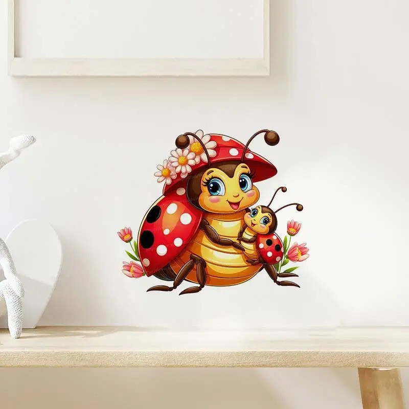 Cute Tender Mom Ladybug Sticker | Nursery Wall Decal Gift
