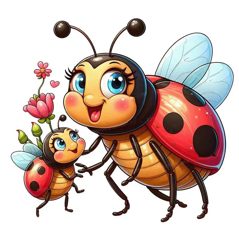 Cute Ladybug Wall Sticker | Enchanted Kids Room Wall Decal