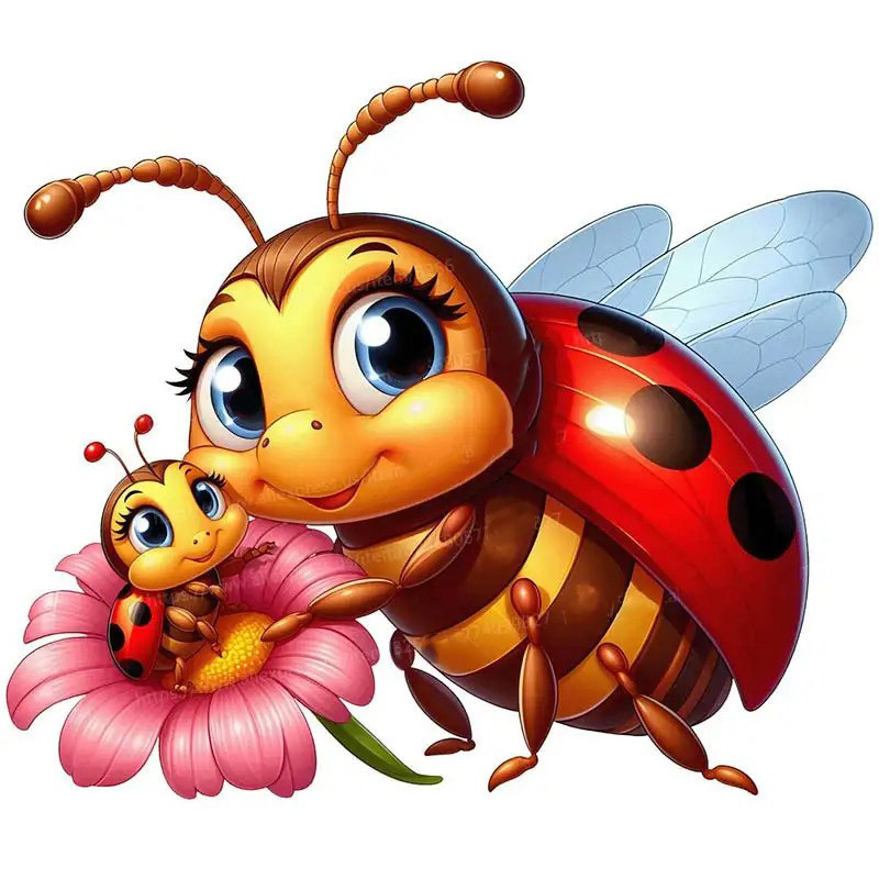 Sticker Coccinelle Mignon pour Chambre d'Enfant | Douceur Florale