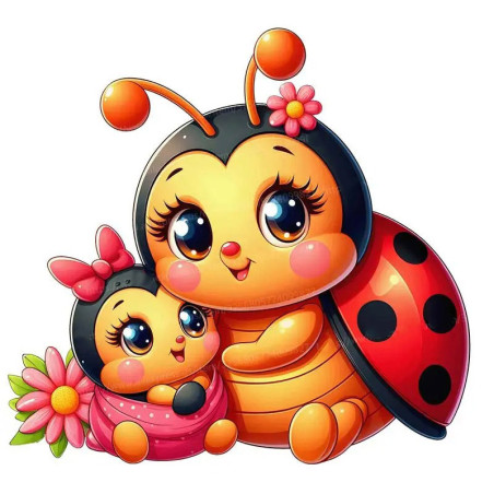 Cute Ladybug Hug Sticker | Nursery Wall Decal & Kids Room Decor