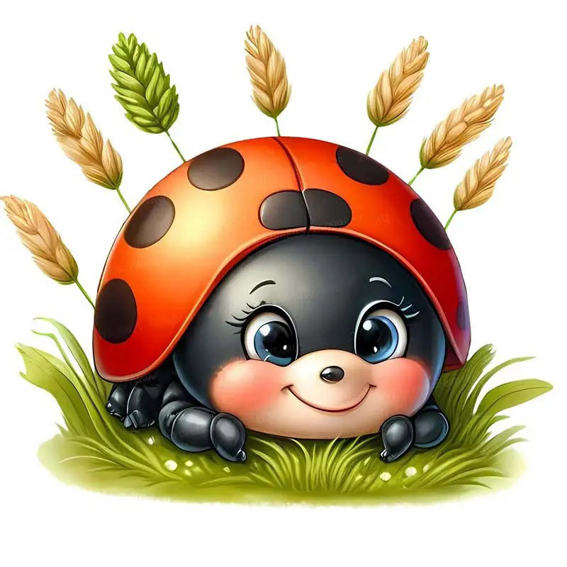 Cute Ladybug 'Lucky Flower' Sticker | Rustic Wall Decor