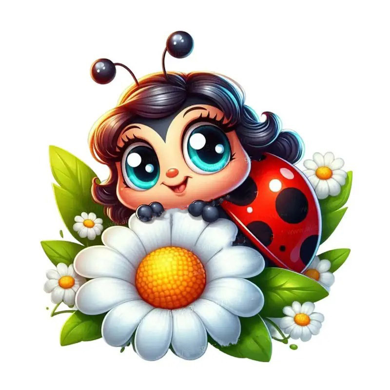 Magic Garden Ladybug Sticker - Cute Nature Wall Decal
