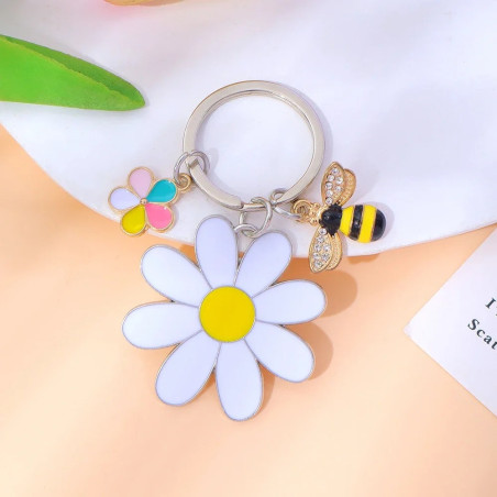 Portachiavi Ape e Margherita | Idea Regalo Donna Originale