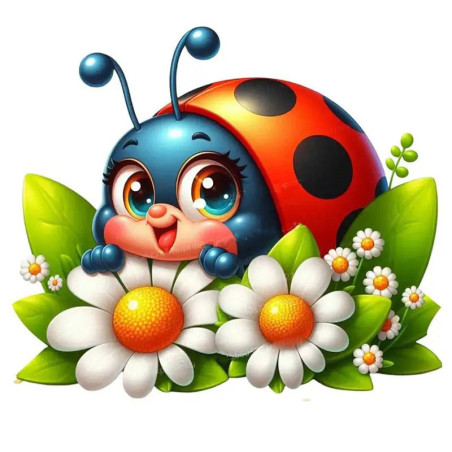 Sticker Coccinelle Bleue Enchantée - 4 Tailles Disponibles !