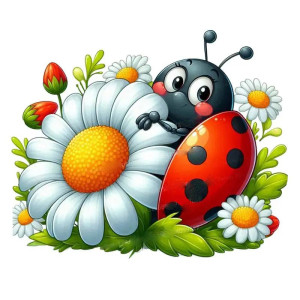 Autocollant Coccinelle Mystère Printanier - 4 tailles au choix !