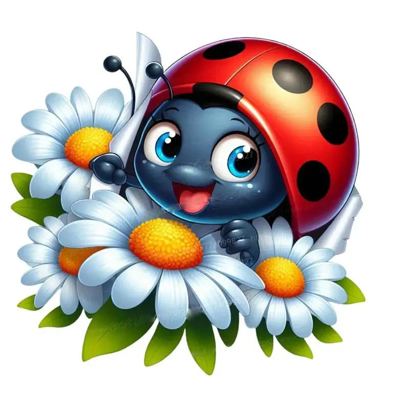 Autocollant Coccinelle Joie des Champs - 4 tailles au choix !