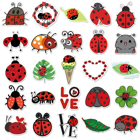50 Stickers Coccinelle Féérique – Imperméables & Cadeau Unique