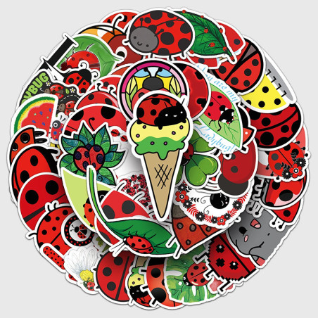50 Stickers Coccinelle Féérique – Imperméables & Cadeau Unique