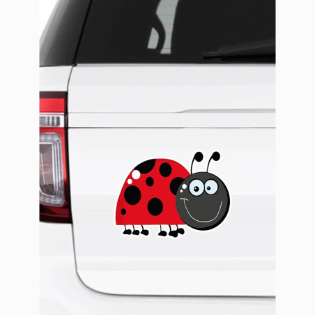 Sticker Coccinelle qui Rit | Autocollant Drôle & Durable
