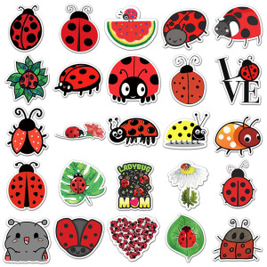 Stickers Coccinelle Mignons | Lot Unique de 10 ou 50 Pièces