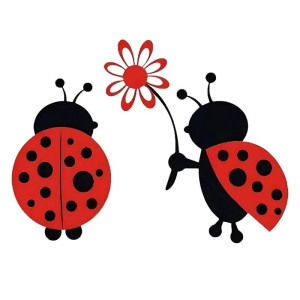 Cute Ladybug in Love Sticker – Durable & Romantic Vinyl Decal
