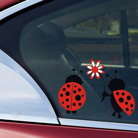 Cute Ladybug in Love Sticker – Durable & Romantic Vinyl Decal